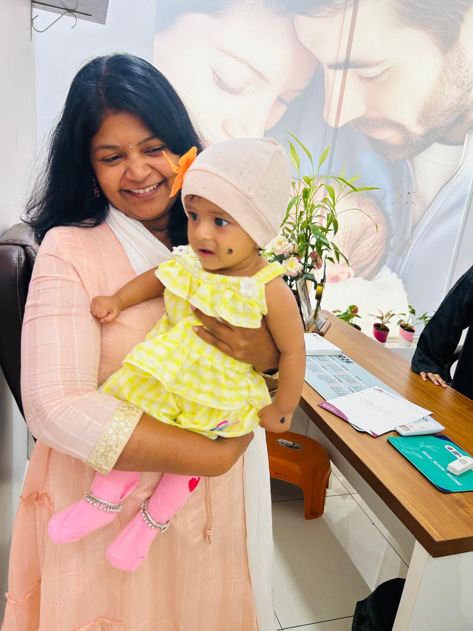 A joyful visit with a little one